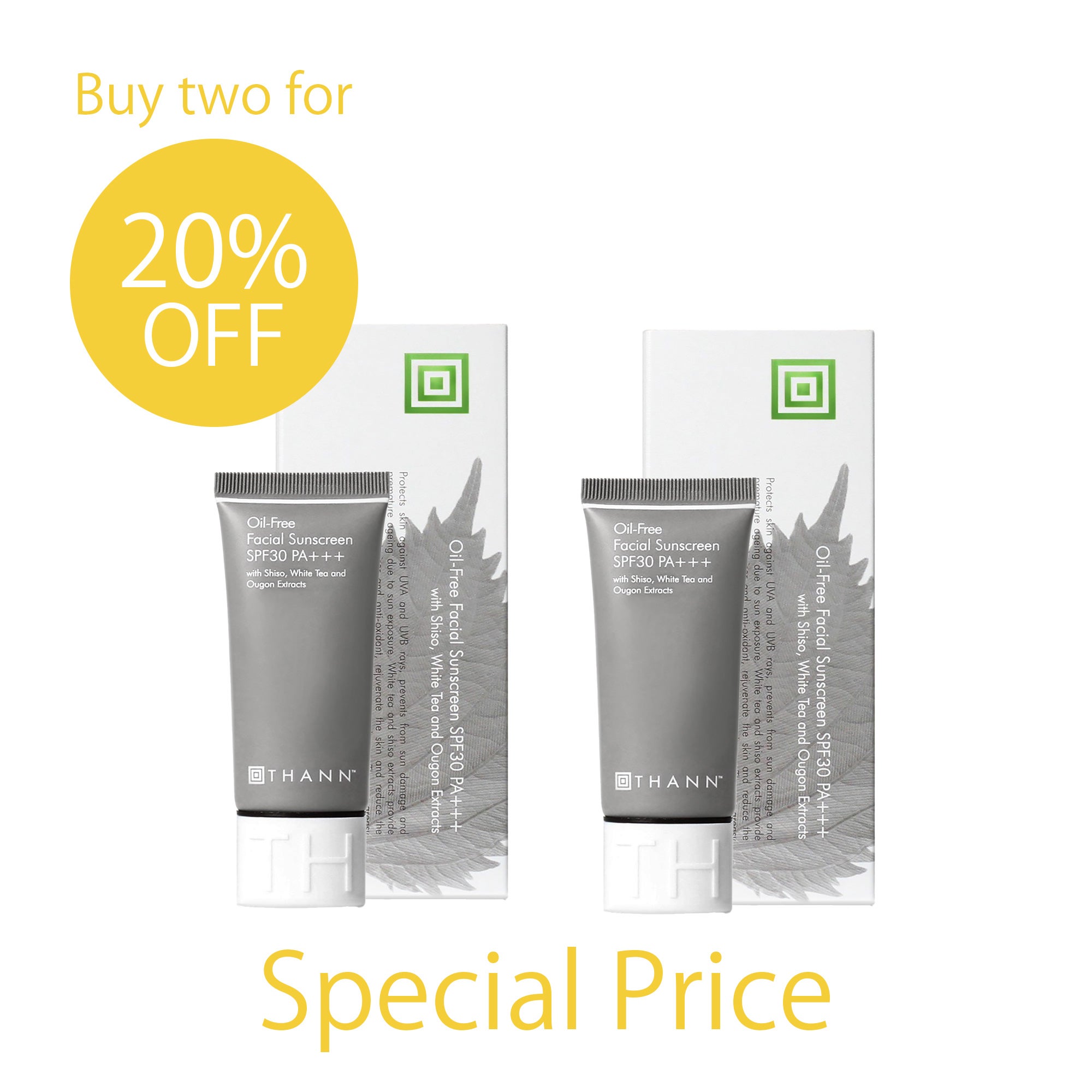 20%OFF】サンスクリーン SPF30 SC 2本セット | THANN
